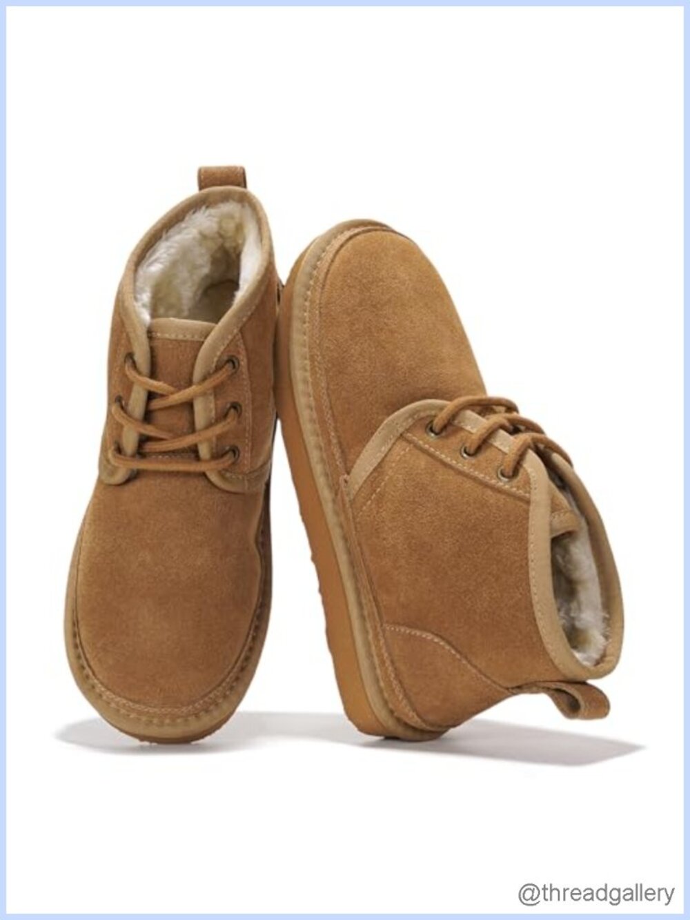 Genuine Leather Ankle Boots Memory Foam Fur Lined Chukka Booties
